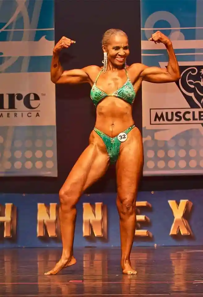 Ageing woman bodybuilder